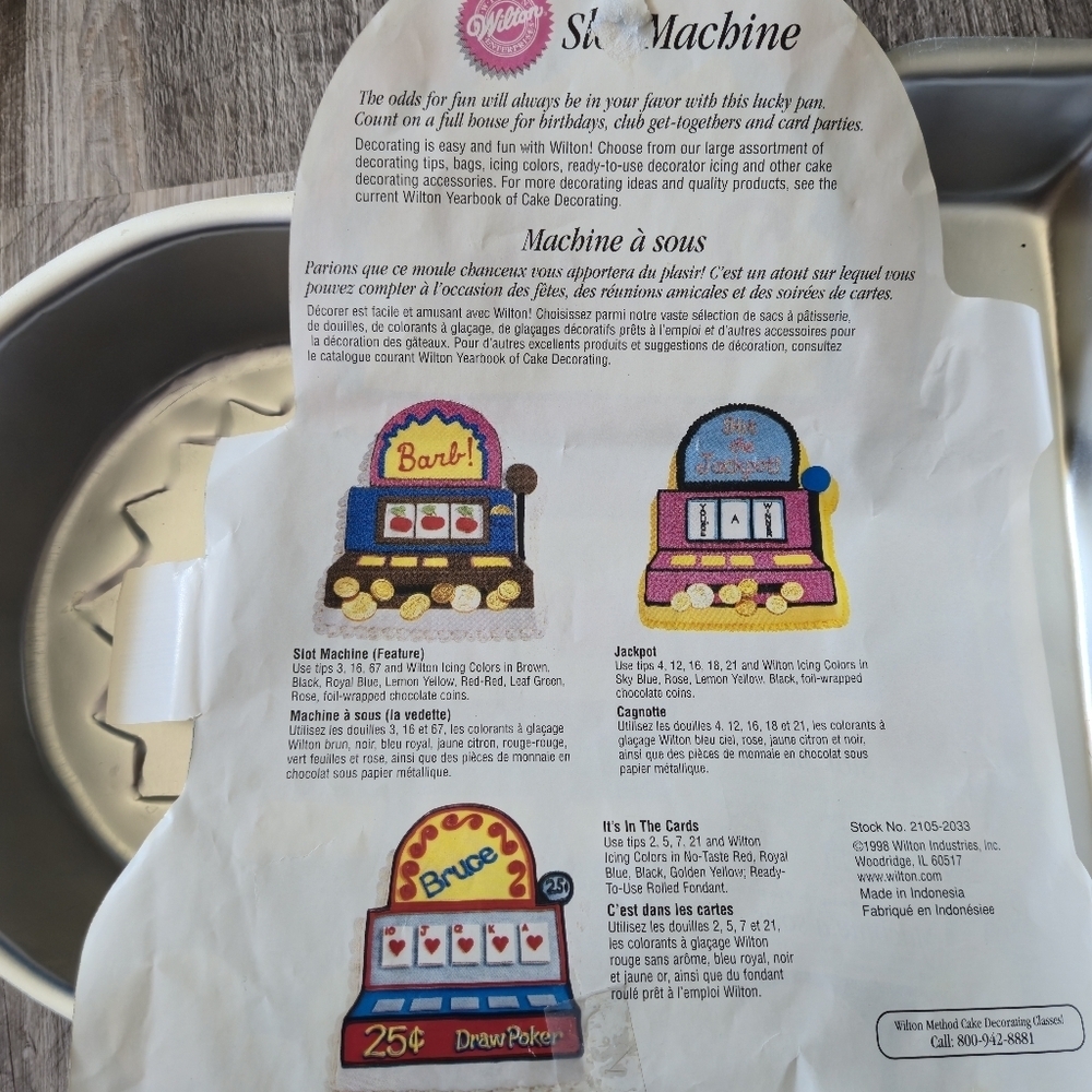 Wilton 1998 Vintage Vegas Jackpot Birthday Cake Pan Aluminum - Picture 4 of 6